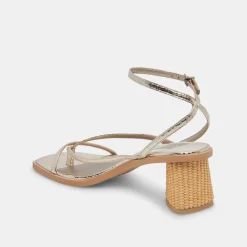 Banita Sandals Light Gold Crackled Stella