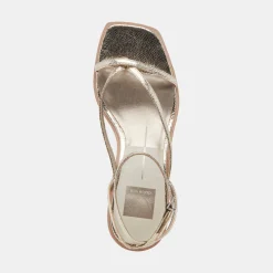 Banita Sandals Light Gold Crackled Stella