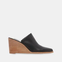Beema Mules Black Leather