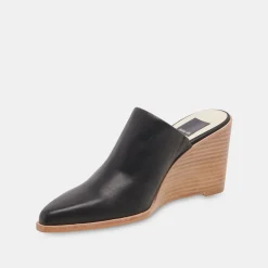 Beema Mules Black Leather