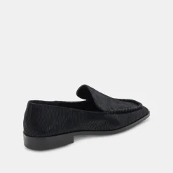 Beny Flats Onyx Embossed Leather