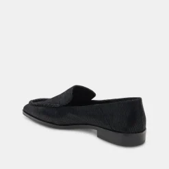 Beny Flats Onyx Embossed Leather