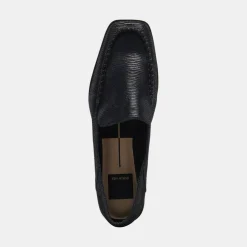 Beny Flats Onyx Embossed Leather