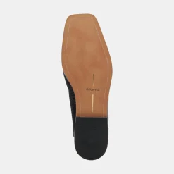 Beny Flats Onyx Embossed Leather