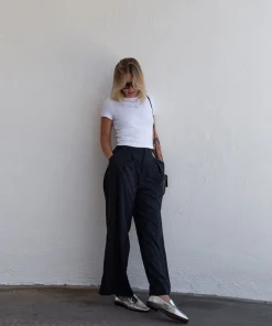 Beny Flats Silver Distressed Leather