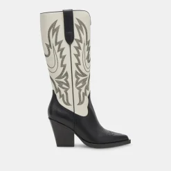 Blanch Boots Black White Leather