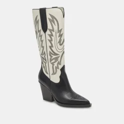 Blanch Boots Black White Leather