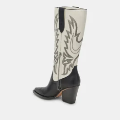 Blanch Boots Black White Leather