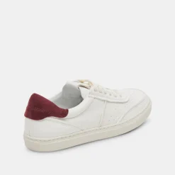 Boden Sneakers White Maroon Leather