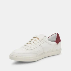Boden Sneakers White Maroon Leather