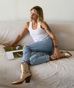 Bounty Boots Rose Gold Distressed Leather