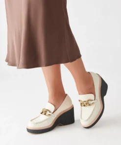 Brenan Wedges Off White Leather