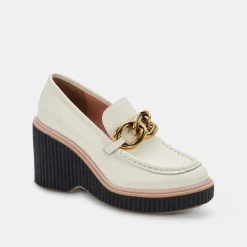 Brenan Wedges Off White Leather