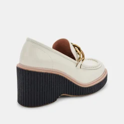 Brenan Wedges Off White Leather