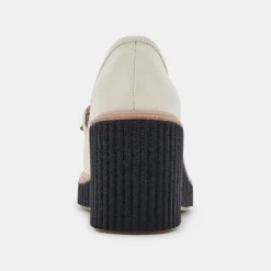 Brenan Wedges Off White Leather