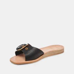Cabana Sandals Black Leather