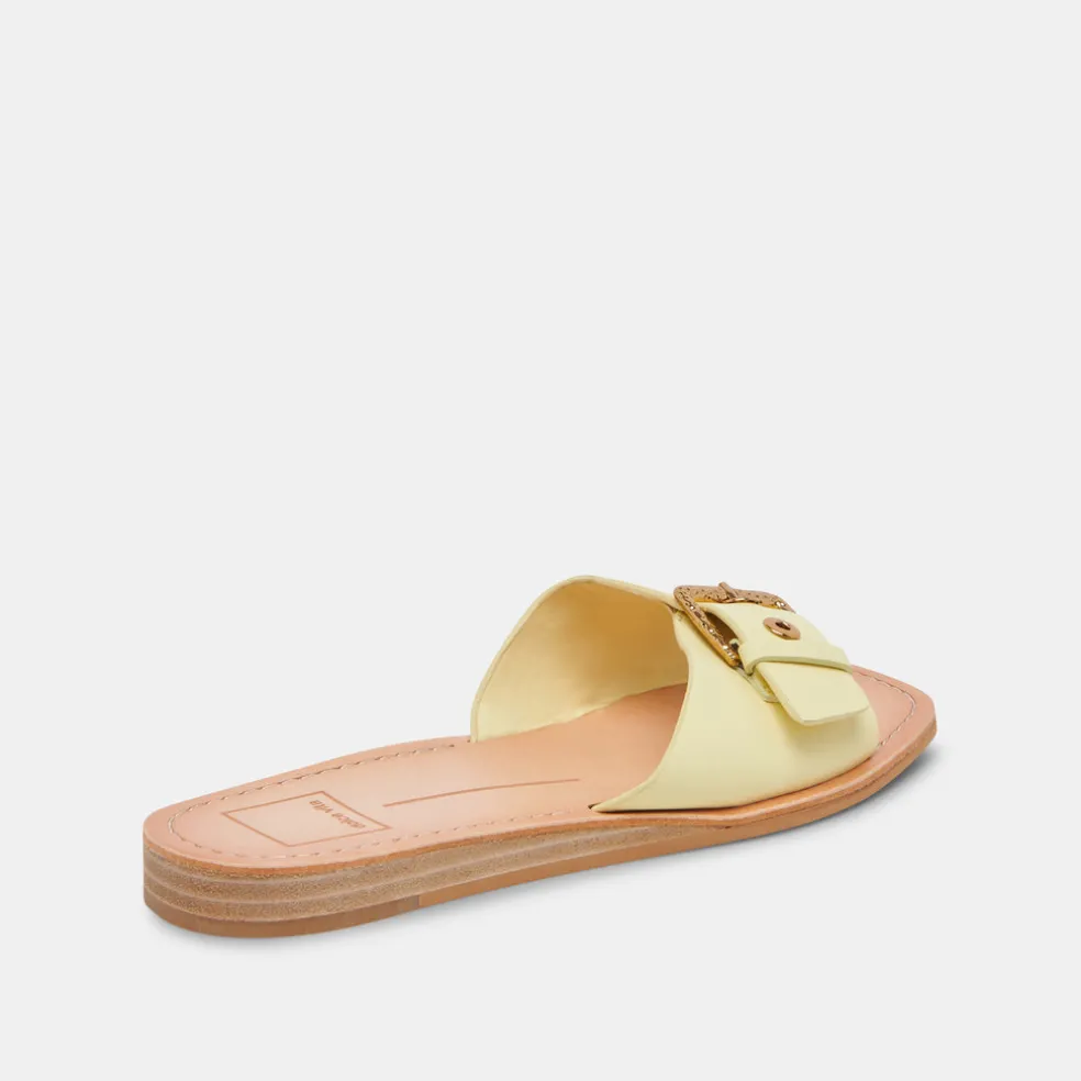 Cabana Sandals Lemon Cream Leather