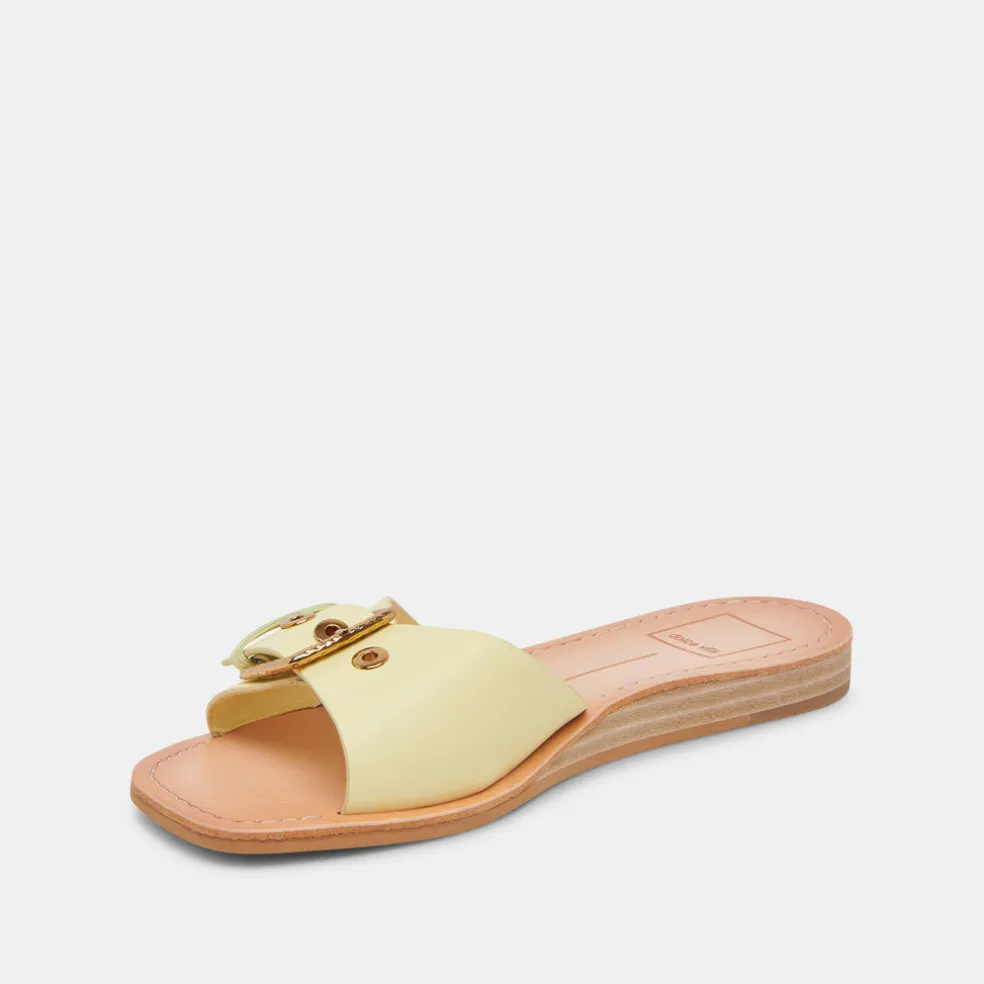 Cabana Sandals Lemon Cream Leather