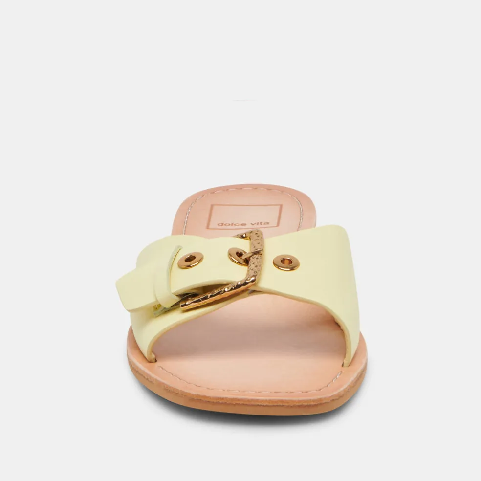 Cabana Sandals Lemon Cream Leather
