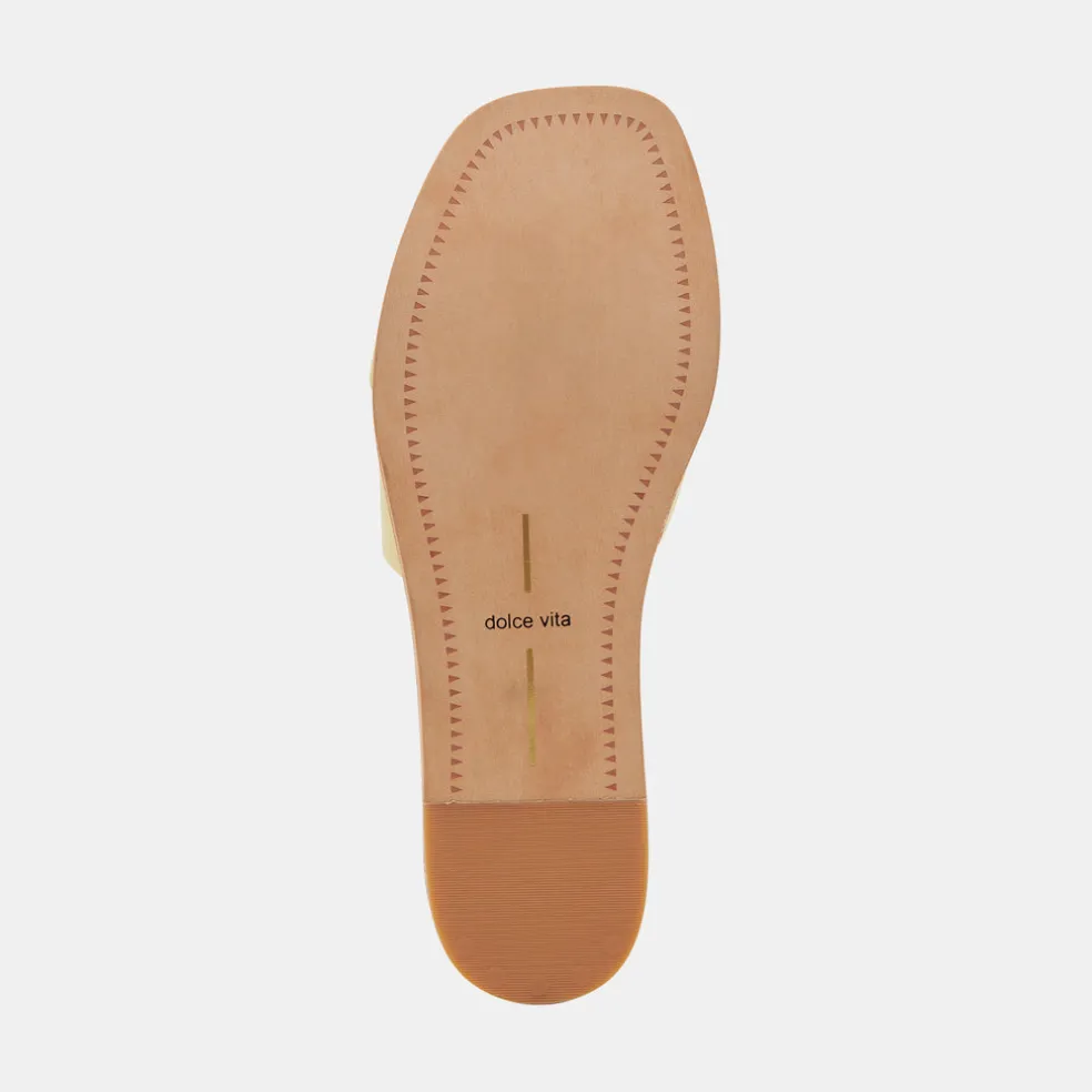 Cabana Sandals Lemon Cream Leather