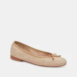 Cacy Ballet Flats White Natural Raffia