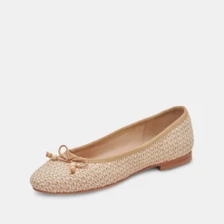 Cacy Ballet Flats White Natural Raffia