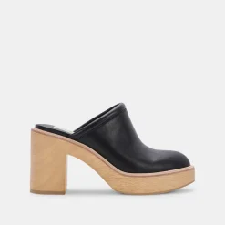 Camdin Heels Black Leather