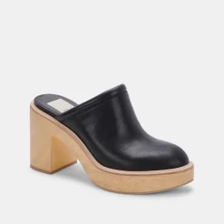 Camdin Heels Black Leather