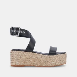 Cannes Sandals Black Leather