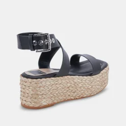 Cannes Sandals Black Leather