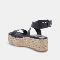 Cannes Sandals Black Leather