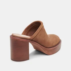 Castel Heels Chestnut Suede