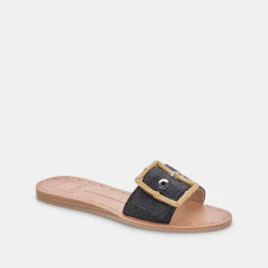 Dasa Sandals Black Raffia