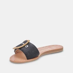 Dasa Sandals Black Raffia