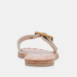 Dasa Sandals Eggshell Embossed Leather