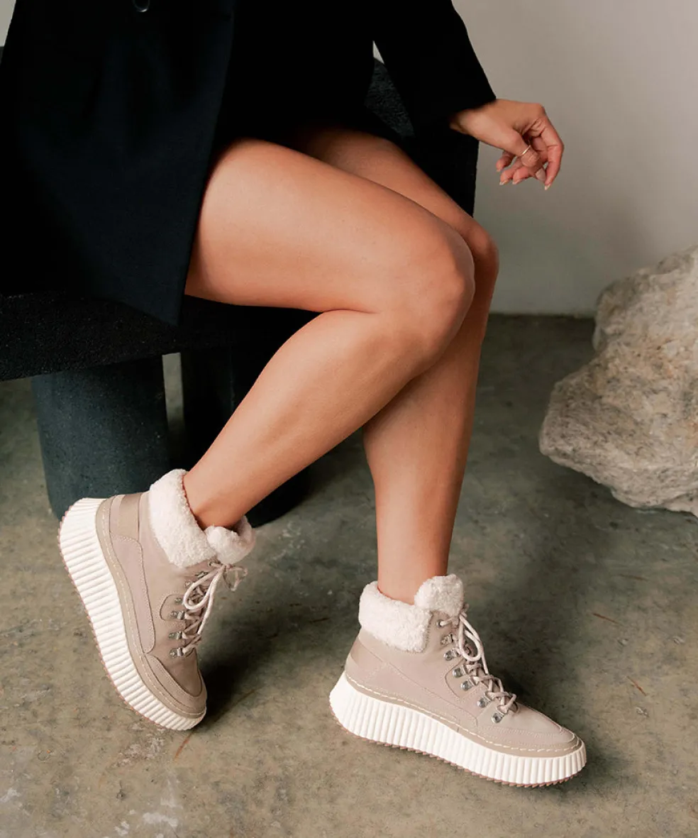 Debbie Plush Sneakers Taupe Suede