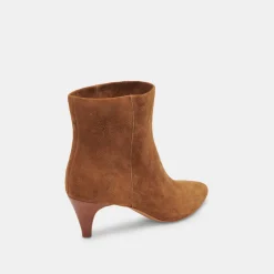 Dee Wide Booties Brown Suede