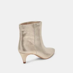 Dee Wide Booties Platinum Distressed Leather