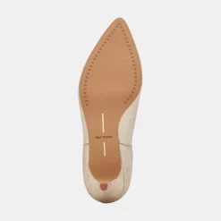 Dee Wide Booties Platinum Distressed Leather