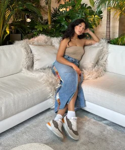 Dolce Vita X Greats Evana Sneakers Taupe Multi Suede