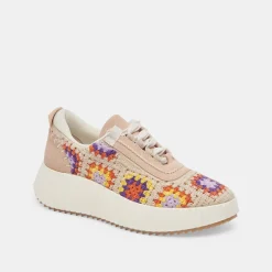 Dolen Crochet Sneakers Purple Floral Crochet