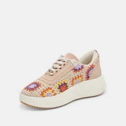 Dolen Crochet Sneakers Purple Floral Crochet