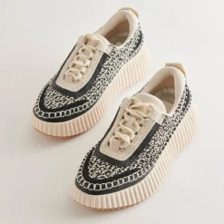 Dolen Sneakers White Black Woven