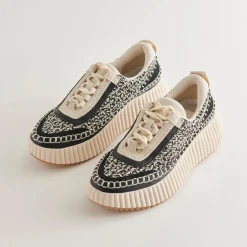 Dolen Sneakers White Black Woven
