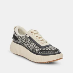 Dolen Sneakers White Black Woven