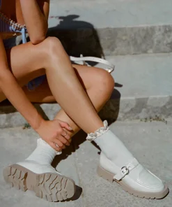 Ebbie Flats Ivory Patent Leather