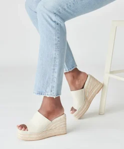 Elaria Wedges Ivory Leather