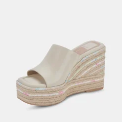 Elaria Wedges Ivory Leather