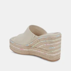 Elaria Wedges Ivory Leather