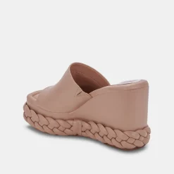 Elene Wedges Cafe Leather